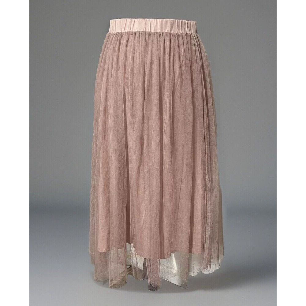 Garnett Hill Womens Mauve Pink Mesh Ballet Midi Skirt XS Fairy WhimsiGoth Grunge